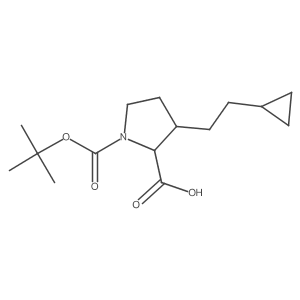 1-(tert-Butoxycarbonyl)-3-(2-cyclopropylethyl)proline Structure