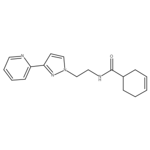 N-(2-(3-(pyridin-2-yl)-1H-pyrazol-1-yl)ethyl)cyclohex-3-enecarboxamide结构式