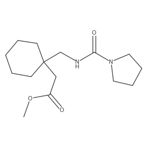 Methyl (1-{[(pyrrolidin-1-ylcarbonyl)amino]methyl}cyclohexyl)acetate结构式