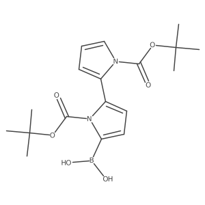 (1,1'-Bis(tert-butoxycarbonyl)-1H,1'H-[2,2'-bipyrrol]-5-yl)boronic acid结构式