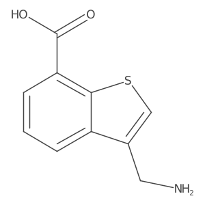 3-(Aminomethyl)-1-benzothiophene-7-carboxylic acid结构式