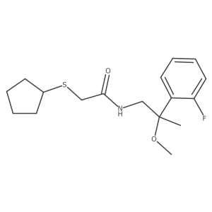 2-(cyclopentylthio)-N-(2-(2-fluorophenyl)-2-methoxypropyl)acetamide Structure