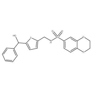 N-((5-(hydroxy(phenyl)methyl)thiophen-2-yl)methyl)-2,3-dihydrobenzo[b][1,4]dioxine-6-sulfonamide Structure