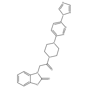3-(2-(4-(6-(1H-1,2,4-triazol-1-yl)pyridazin-3-yl)piperazin-1-yl)-2-oxoethyl)benzo[d]oxazol-2(3H)-one结构式