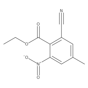 Benzoic acid, 2-cyano-4-methyl-6-nitro-, ethyl ester结构式