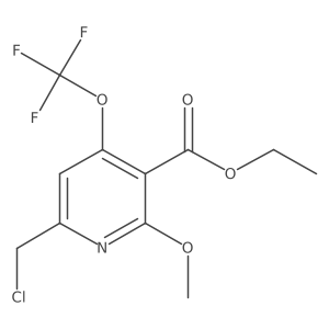 3-Pyridinecarboxylic acid, 6-(chloromethyl)-2-methoxy-4-(trifluoromethoxy)-, ethyl ester Structure