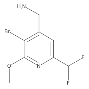 (3-Bromo-6-(difluoromethyl)-2-methoxypyridin-4-yl)methanamine结构式