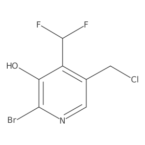 2-Bromo-5-(chloromethyl)-4-(difluoromethyl)pyridin-3-ol Structure
