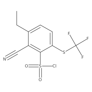 2-cyano-3-ethyl-6-(trifluoromethylsulfanyl)benzenesulfonyl chloride Structure