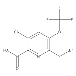 2-(Bromomethyl)-5-chloro-3-(trifluoromethoxy)pyridine-6-carboxylic acid Structure