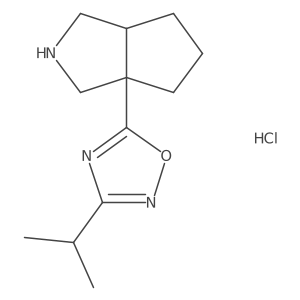 5-((3AS,6aS)-hexahydrocyclopenta[c]pyrrol-3a(1H)-yl)-3-isopropyl-1,2,4-oxadiazole hydrochloride Structure