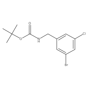 tert-butyl N-[(3-bromo-5-chlorophenyl)methyl]carbamate结构式