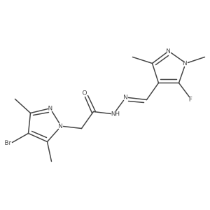 2-(4-Bromo-3,5-dimethyl-1H-pyrazol-1-yl)-N'-((5-fluoro-1,3-dimethyl-1H-pyrazol-4-yl)methylene)acetohydrazide Structure