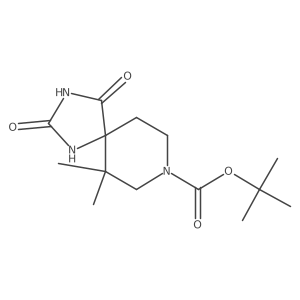 tert-Butyl 6,6-dimethyl-2,4-dioxo-1,3,8-triazaspiro[4.5]decane-8-carboxylate结构式