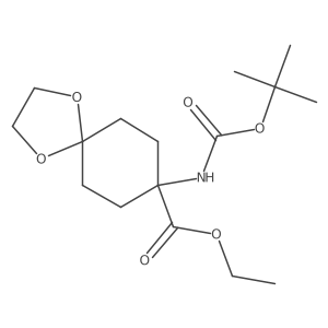 Ethyl 8-((tert-butoxycarbonyl)amino)-1,4-dioxaspiro[4.5]decane-8-carboxylate Structure