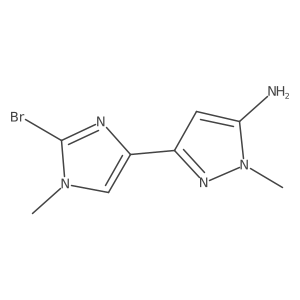 3-(2-bromo-1-methyl-1H-imidazol-4-yl)-1-methyl-1H-pyrazol-5-amine结构式