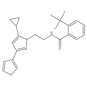 N-(2-(5-cyclopropyl-3-(thiophen-3-yl)-1H-pyrazol-1-yl)ethyl)-2-(trifluoromethyl)benzamide Structure