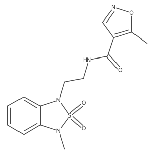 5-methyl-N-(2-(3-methyl-2,2-dioxidobenzo[c][1,2,5]thiadiazol-1(3H)-yl)ethyl)isoxazole-4-carboxamide结构式