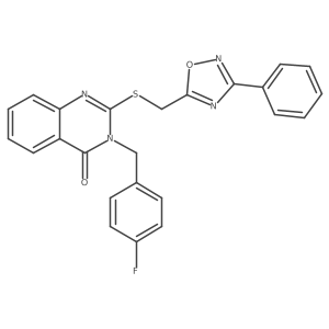 3-(4-fluorobenzyl)-2-(((3-phenyl-1,2,4-oxadiazol-5-yl)methyl)thio)quinazolin-4(3H)-one结构式