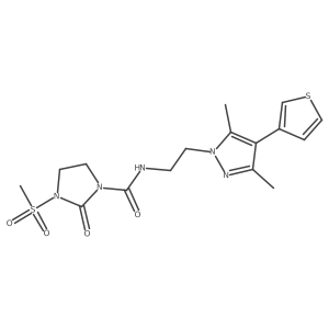 N-(2-(3,5-dimethyl-4-(thiophen-3-yl)-1H-pyrazol-1-yl)ethyl)-3-(methylsulfonyl)-2-oxoimidazolidine-1-carboxamide Structure