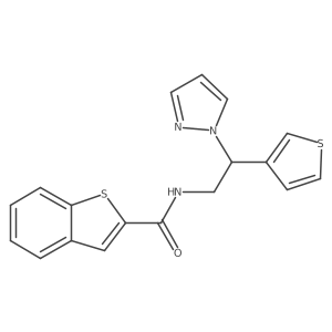 N-(2-(1H-pyrazol-1-yl)-2-(thiophen-3-yl)ethyl)benzo[b]thiophene-2-carboxamide Structure
