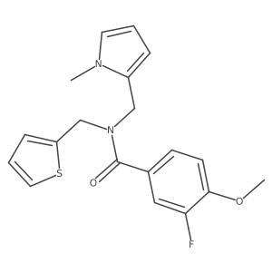3-fluoro-4-methoxy-N-((1-methyl-1H-pyrrol-2-yl)methyl)-N-(thiophen-2-ylmethyl)benzamide Structure