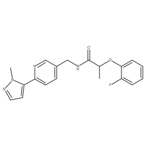 2-(2-fluorophenoxy)-N-((6-(1-methyl-1H-pyrazol-5-yl)pyridin-3-yl)methyl)propanamide结构式