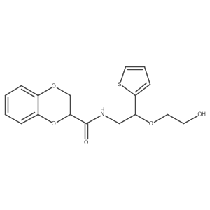 N-(2-(2-hydroxyethoxy)-2-(thiophen-2-yl)ethyl)-2,3-dihydrobenzo[b][1,4]dioxine-2-carboxamide Structure