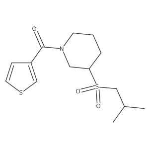 3-(2-Methylpropanesulfonyl)-1-(thiophene-3-carbonyl)piperidine Structure