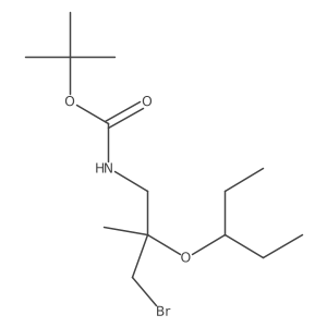 tert-butyl N-[3-bromo-2-methyl-2-(pentan-3-yloxy)propyl]carbamate结构式