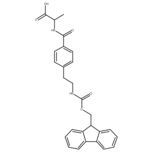 (2S)-2-({4-[2-({[(9H-fluoren-9-yl)methoxy]carbonyl}amino)ethyl]phenyl}formamido)propanoic acid结构式