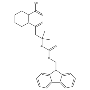 (2R)-1-[3-({[(9H-fluoren-9-yl)methoxy]carbonyl}amino)-3-methylbutanoyl]piperidine-2-carboxylic acid Structure
