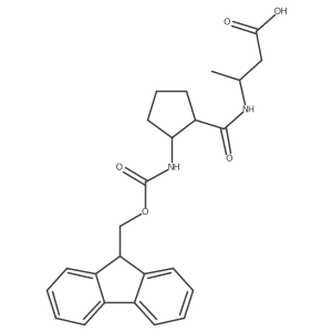(3R)-3-{[2-({[(9H-fluoren-9-yl)methoxy]carbonyl}amino)cyclopentyl]formamido}butanoic acid结构式