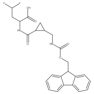 2-({2-[({[(9H-fluoren-9-yl)methoxy]carbonyl}amino)methyl]cyclopropyl}formamido)-4,4-difluorobutanoic acid结构式