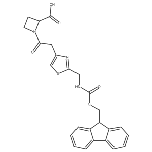 1-(2-{2-[({[(9H-fluoren-9-yl)methoxy]carbonyl}amino)methyl]-1,3-thiazol-4-yl}acetyl)azetidine-2-carboxylic acid Structure
