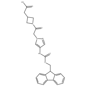 2-(1-{2-[4-({[(9H-fluoren-9-yl)methoxy]carbonyl}amino)-1H-pyrazol-1-yl]acetyl}azetidin-3-yl)acetic acid结构式
