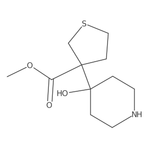 Methyl 3-(4-hydroxypiperidin-4-yl)thiolane-3-carboxylate结构式