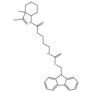 2-{2-[2-({[(9H-fluoren-9-yl)methoxy]carbonyl}amino)ethoxy]acetamido}-1-methylcyclohexane-1-carboxylic acid结构式