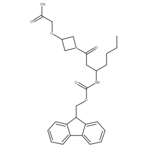 2-({1-[3-({[(9H-fluoren-9-yl)methoxy]carbonyl}amino)heptanoyl]azetidin-3-yl}oxy)acetic acid Structure