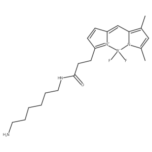 N-(6-aminohexyl)-3-(2,2-difluoro-10,12-dimethyl-1-aza-3-azonia-2-boranuidatricyclo[7.3.0.03,7]dodeca-3,5,7,9,11-pentaen-4-yl)propanamide Structure