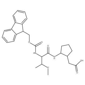 2-[(1RS,2SR)-2-[(2S,3R)-2-({[(9H-fluoren-9-yl)methoxy]carbonyl}amino)-3-methoxybutanamido]cyclopentyl]acetic acid Structure