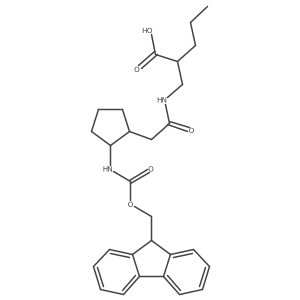 rac-2-({2-[(1R,2S)-2-({[(9H-fluoren-9-yl)methoxy]carbonyl}amino)cyclopentyl]acetamido}methyl)pentanoic acid结构式