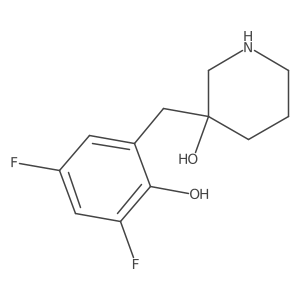 3-[(3,5-Difluoro-2-hydroxyphenyl)methyl]piperidin-3-ol结构式