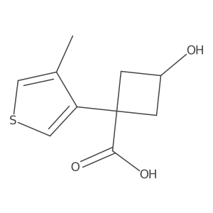 3-Hydroxy-1-(4-methylthiophen-3-yl)cyclobutane-1-carboxylic acid结构式