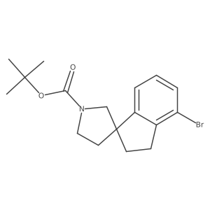 Spiro[1H-indene-1,3'-pyrrolidine]-1'-carboxylic acid, 4-bromo-2,3-dihydro-, 1,1-dimethylethyl ester Structure