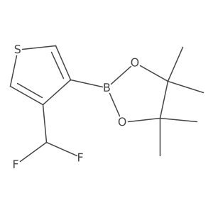 2-[4-(Difluoromethyl)thiophen-3-yl]-4,4,5,5-tetramethyl-1,3,2-dioxaborolane结构式