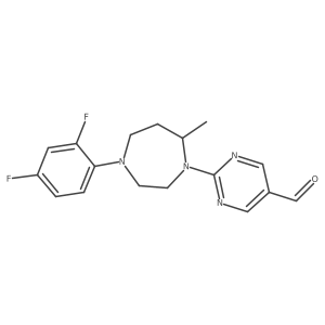 2-[4-(2,4-Difluorophenyl)-7-methyl-1,4-diazepan-1-yl]pyrimidine-5-carbaldehyde结构式