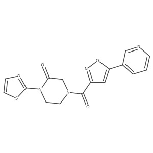 4-[5-(Pyridin-3-yl)-1,2-oxazole-3-carbonyl]-1-(1,3-thiazol-2-yl)piperazin-2-one结构式