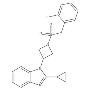 2-cyclopropyl-1-{1-[(2-fluorophenyl)methanesulfonyl]azetidin-3-yl}-1H-1,3-benzodiazole结构式