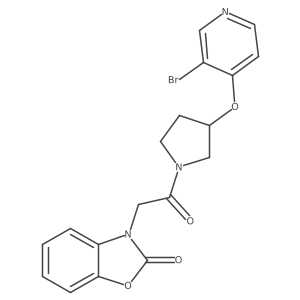 3-[2-[3-(3-Bromopyridin-4-yl)oxypyrrolidin-1-yl]-2-oxoethyl]-1,3-benzoxazol-2-one结构式